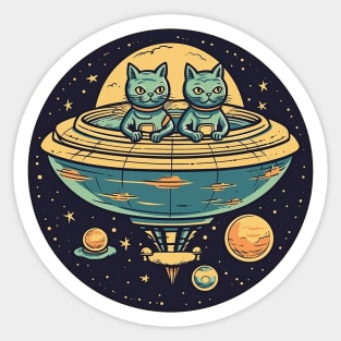 Aliens Cats are coming Sticker